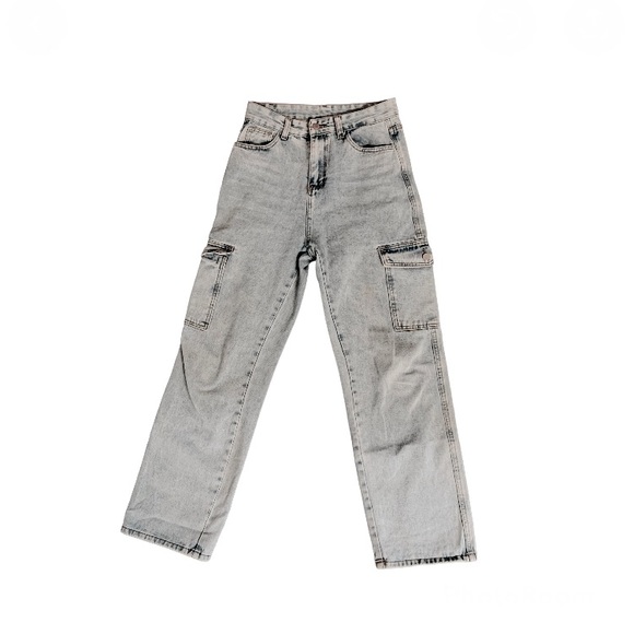 Vintage High Waist Baggy Cargo Denim Jeans size 26/27 - Picture 6 of 9